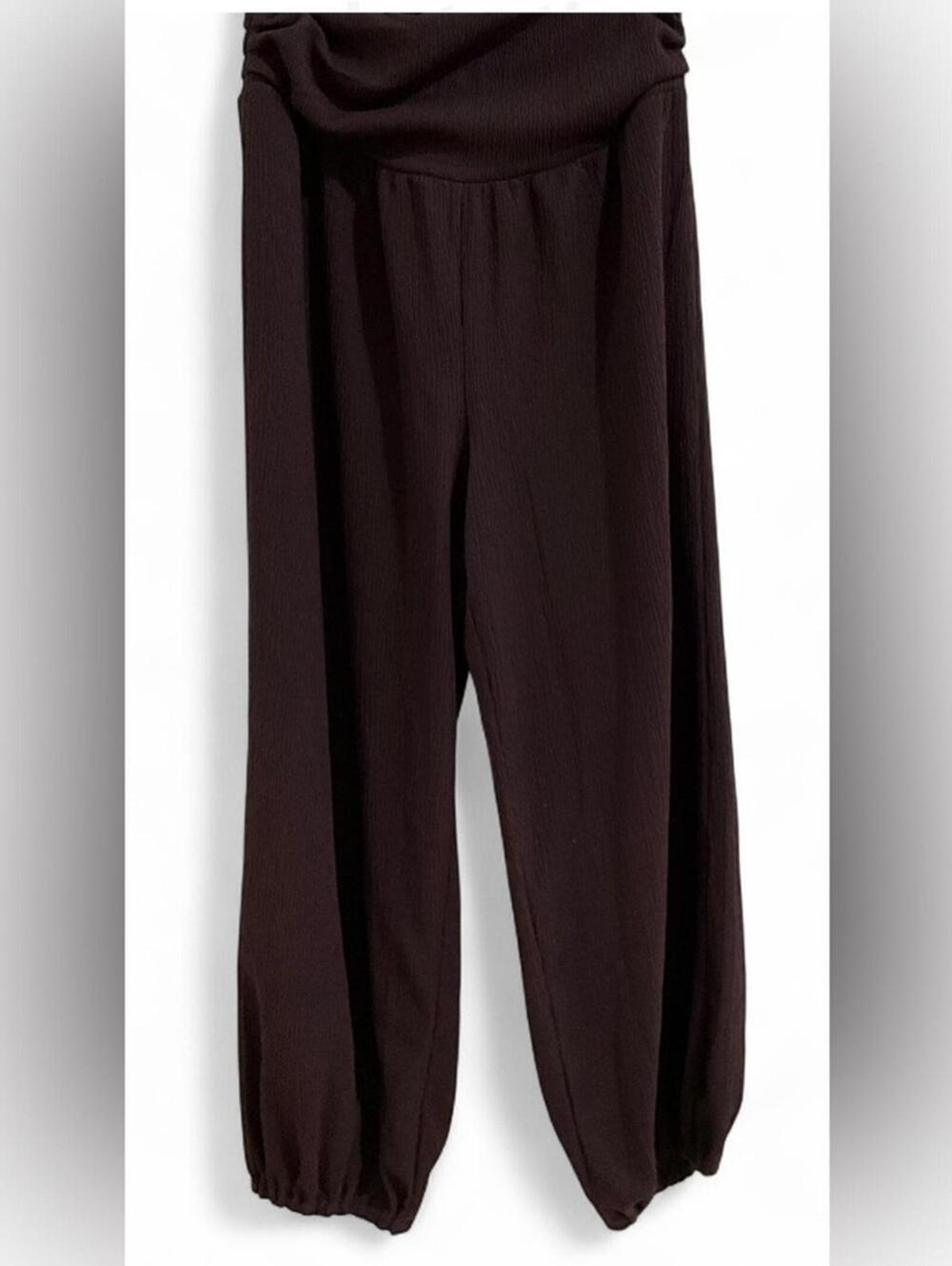 NWT DIVIDED by H&M | SZ XXS | Burgundy Crinkled Balloon-Leg Harem Pants - Picture 5 of 10